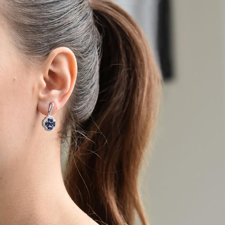 Silberne Ohrringe voller Saphire Livia 42612