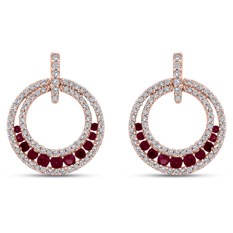 Luxuriöse Ohrringe mit Rubinen und Diamanten Quasimo