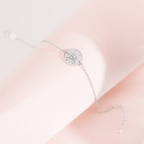 Armband Der Kleine Prinz und Fuchs mit Gravur aus Gold