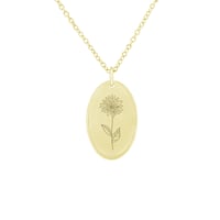 Romantischer Anhänger mit einer Blumengravur Ihrer Wahl Daisy