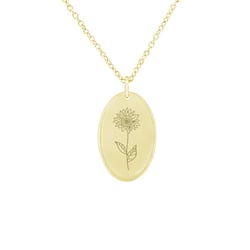 Romantischer Anhänger mit einer Blumengravur Ihrer Wahl Daisy