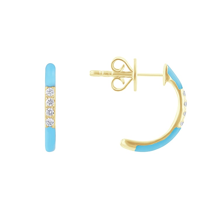 Ohrstecker mit blauer Keramik und Diamanten Edela 128745