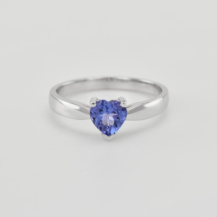 Verlobungsring mit Tansanit in Herzform Lila 33991