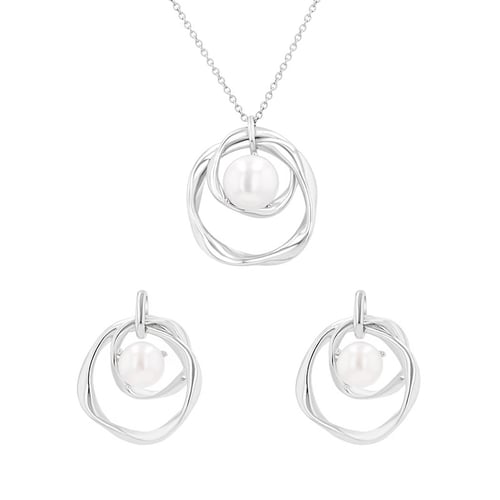 Silbernes Schmuckset mit Perlen Jerioth