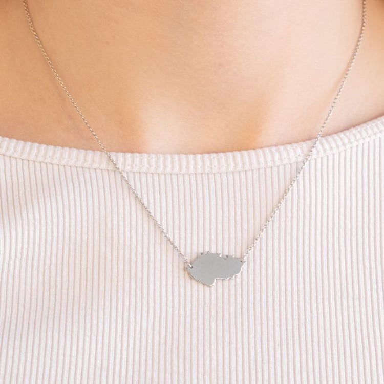 Goldene oder Platinkette mit Anhänger in Form der Tschechischen Republik 106475