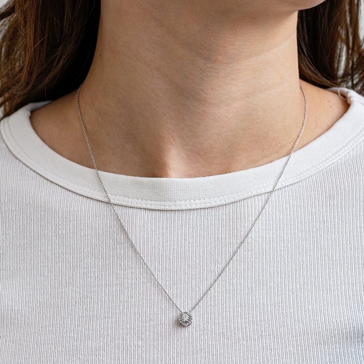 Halskette im Halo Stil mit 0.30ct IGI-zertifiziertem Lab Grown Diamanten Vicky 133767