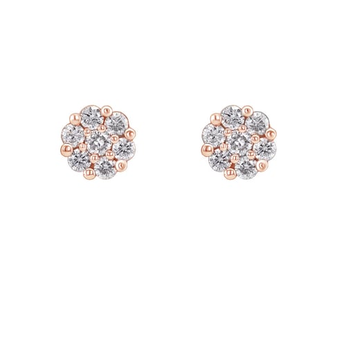 Silberne Ohrringe mit Lab Grown Diamanten Flowu