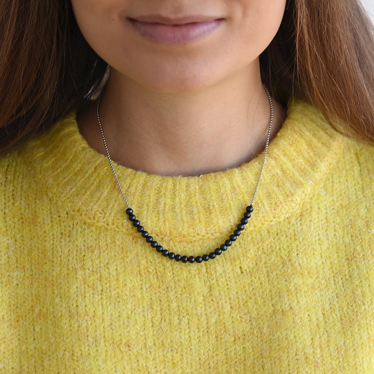 Perlenkette mit schwarzen Perlen 58298