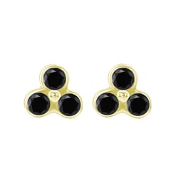 Goldene Ohrstecker mit schwarzen Diamanten Vallery