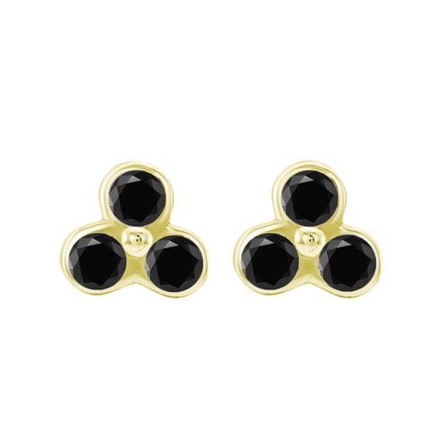 Goldene Ohrstecker mit schwarzen Diamanten Vallery