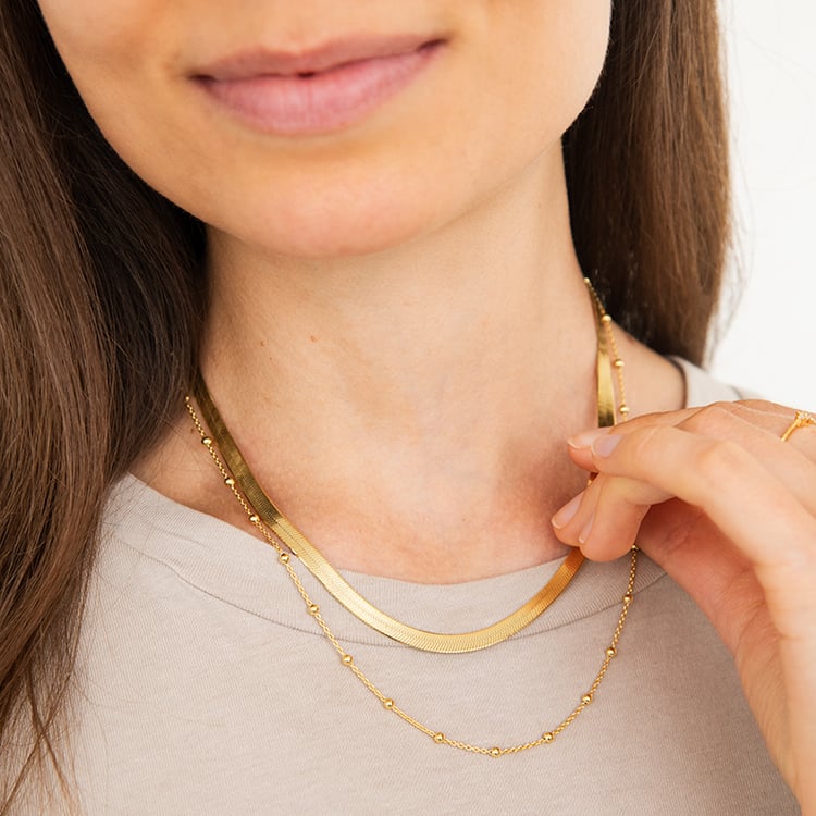 Silberne Kette mit Kugeln 45 cm 124473