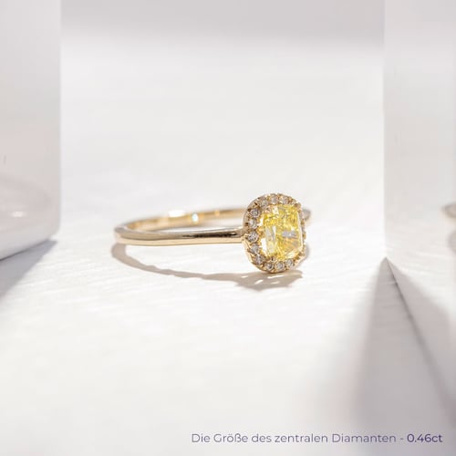 Verlobungsring mit einem zertifizierten fancy yellow Lab Grown Diamanten Eduta