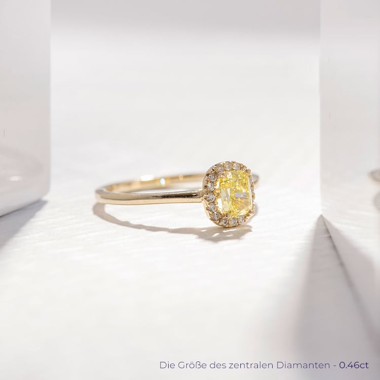 Verlobungsring mit einem zertifizierten fancy yellow Lab Grown Diamanten Eduta 114198