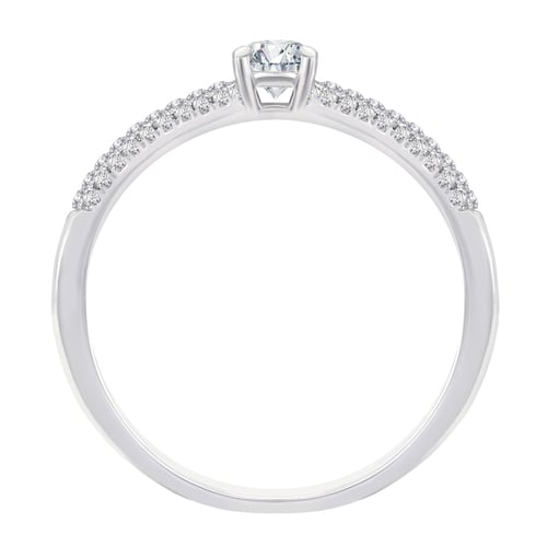 Verlobungsring mit Moissanit und Lab Grown Diamanten Kristen