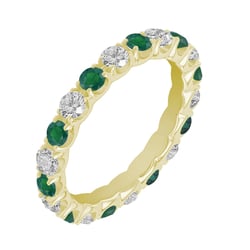 Goldener Ring rundum mit Smaragden und Diamanten Mette