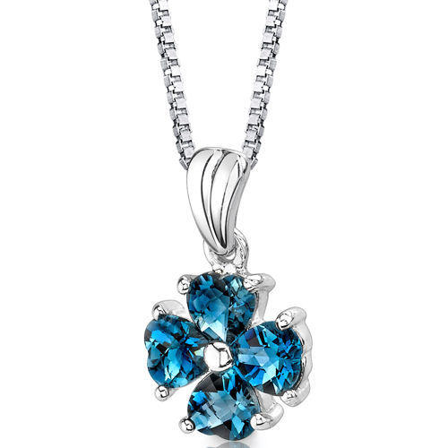 Silbernes Kleeblatt aus londonblauen Topasen Jaleah