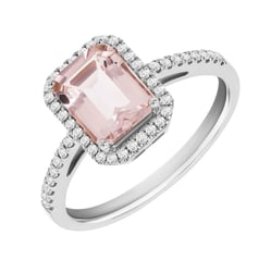 Goldener Verlobungsring mit Morganit und Diamanten Winki