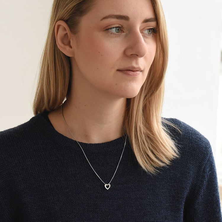 Silberner Anhänger in Herzform mit Diamant Every 72993
