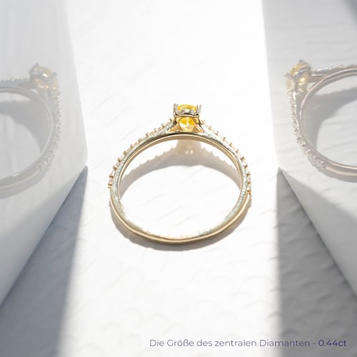 Verlobungsring mit einem zertifizierten fancy yellow Lab Grown Diamanten Ernes