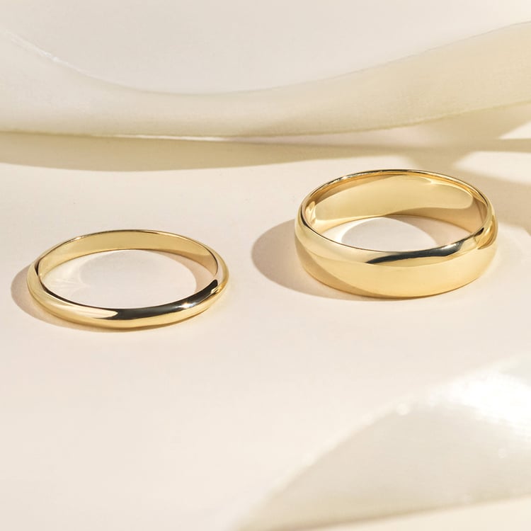 Abgerundete Eheringe aus Gold Ebie 157052