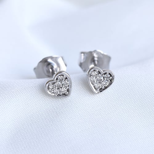 Ohrringe in Herzform mit Diamanten Janella