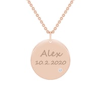 Goldanhänger mit Diamanten und individueller Gravur Cassius