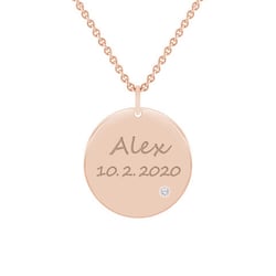 Goldanhänger mit Diamanten und individueller Gravur Cassius