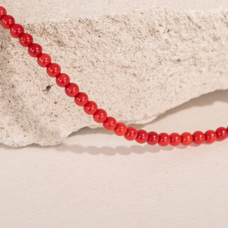 Silbernes Korallenarmband mit einer Perle Dolores 108673