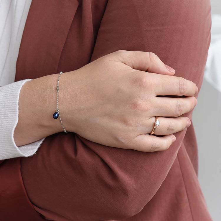 Armband aus Silber mit schwarzer Perle Jerrik 88044