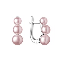 Silberne Hängeohrringe mit lavendelfarbenen Perlen Arielle