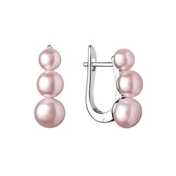 Silberne Hängeohrringe mit lavendelfarbenen Perlen Arielle