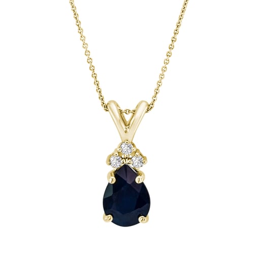 Goldene Anhänger mit Saphir und Diamanten Janith