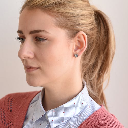 Silberne Ohrringe in Herzform mit Topasen Clelia
