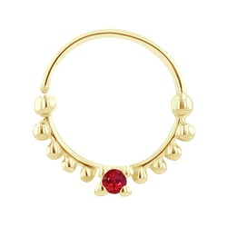Goldenes Septum Piercing mit Rubinen Arla
