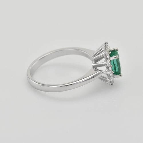 Verlobungsring mit Smaragd und Diamanten Fedel