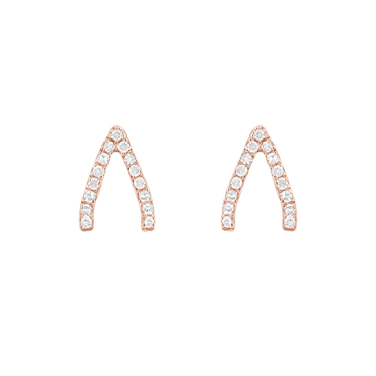 Silberne Ohrstecker mit Lab Grown Diamanten Wishbone 104190