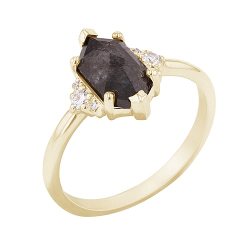 Verlobungsring mit einem Salt and Pepper Diamanten in Hexagonform Lanre
