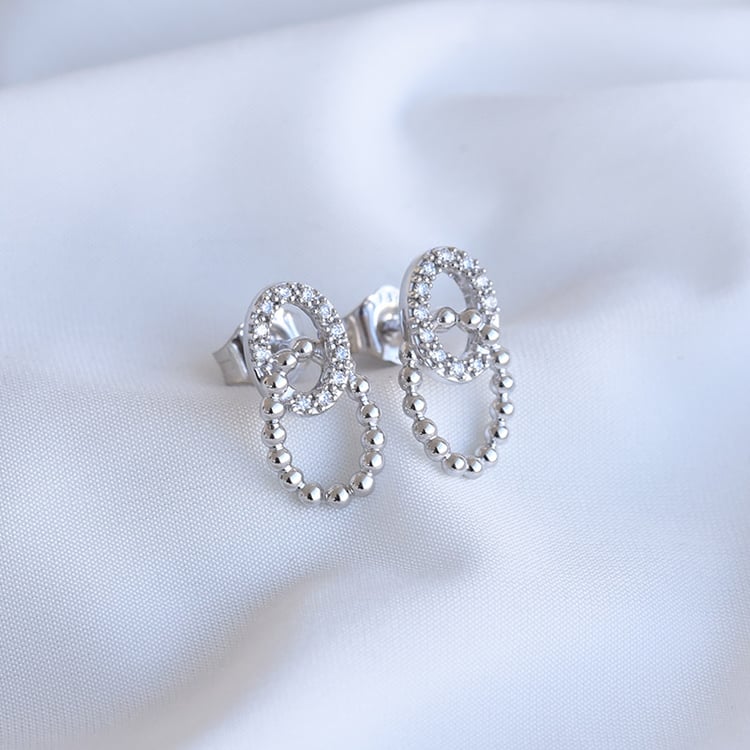 Durchflochtene Ohrringe mit Diamanten Helene 85038