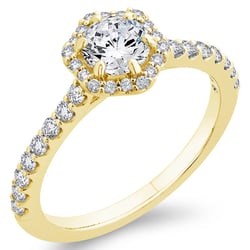 Verlobungsring in Haloform mit Diamanten Primrose