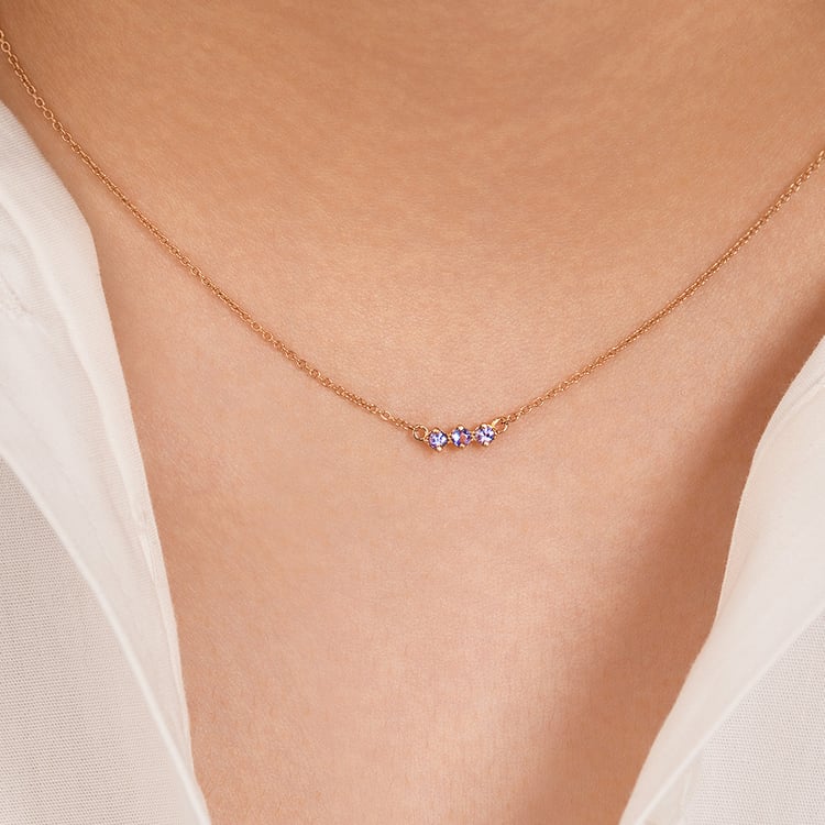 Minimalistische Halskette mit Tansaniten Kiah 156738