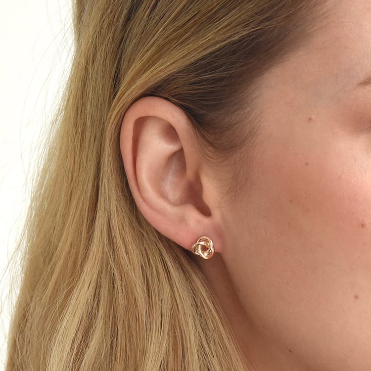 Goldene Ohrringe in Knotenform Tenzan 72764