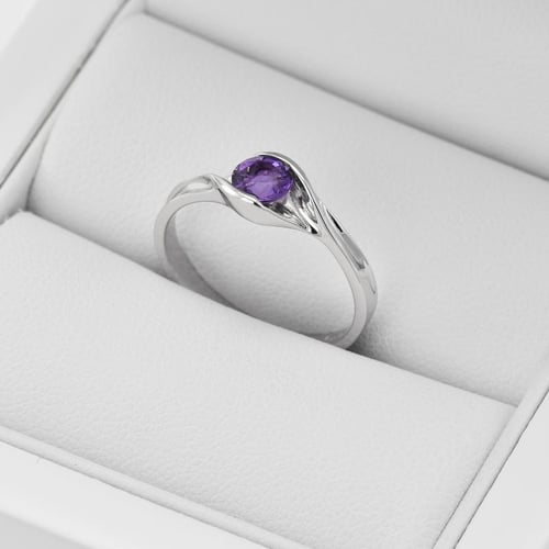 Goldring mit lila Amethyst Aliena