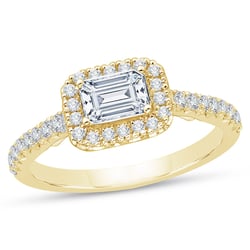 Verlobungsring mit Diamant im Smaragdschliff Farida