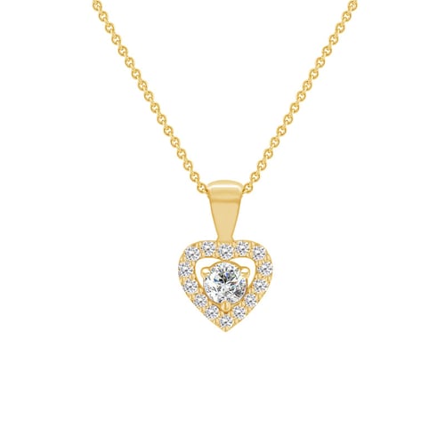 Elegante Anhänger mit Diamanten-Herz im Halo-Stil Delma