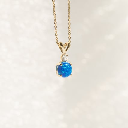 Anhänger mit blauen Opal und Diamant Emolyna
