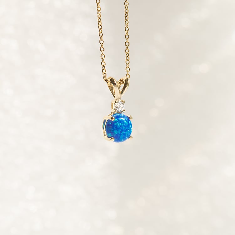 Anhänger mit blauen Opal und Diamant Emolyna 144179