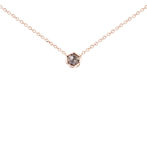 Minimalistische Kette mit einem Salt and Pepper Diamanten Ameera