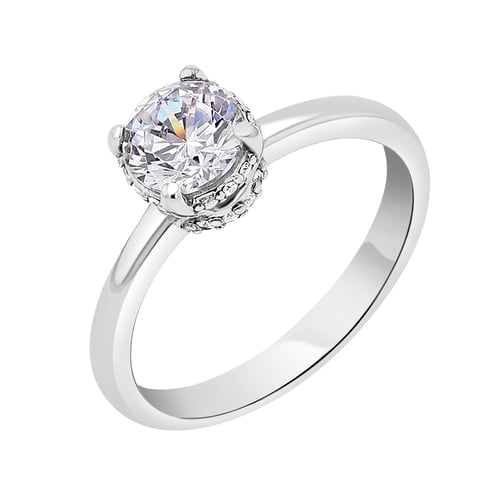 Strahlender Verlobungsring mit Moissanit und Lab Grown Diamanten Xela