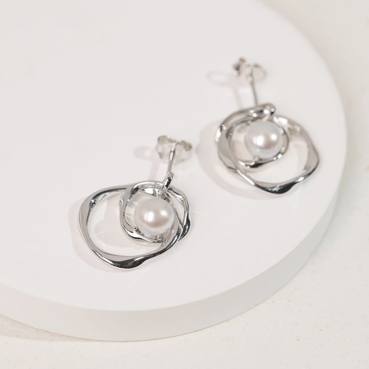 Silberne Perlenohrringe Thalia 163919