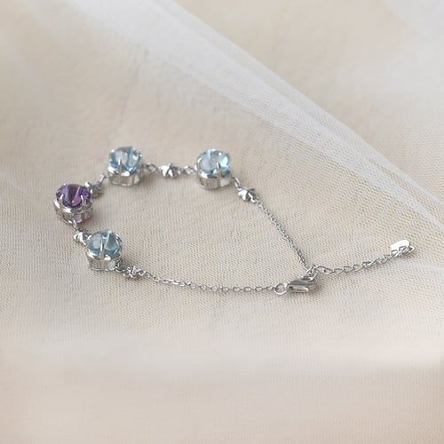 Goldenes Armband mit Topasen und Amethyst Heady